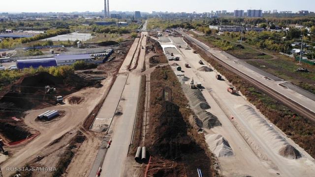 От жд.станции Дачная до Ракитовского шоссе по магистр. Центральная / строительство / Самара / Russia