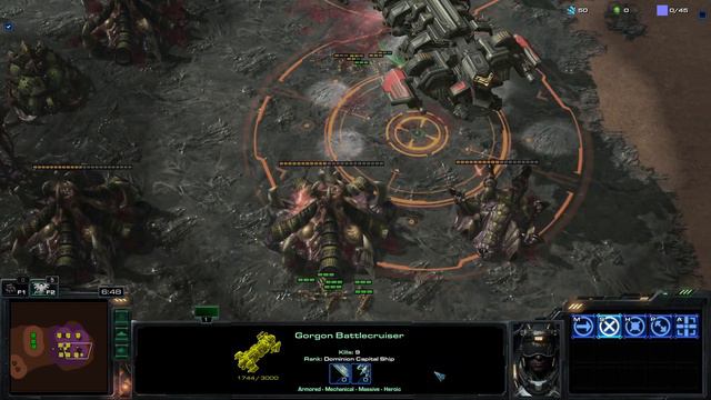 StarCraft II Gorgon vs Zerg Base vs Brutalisk vs Leviathan смотреть онлайн