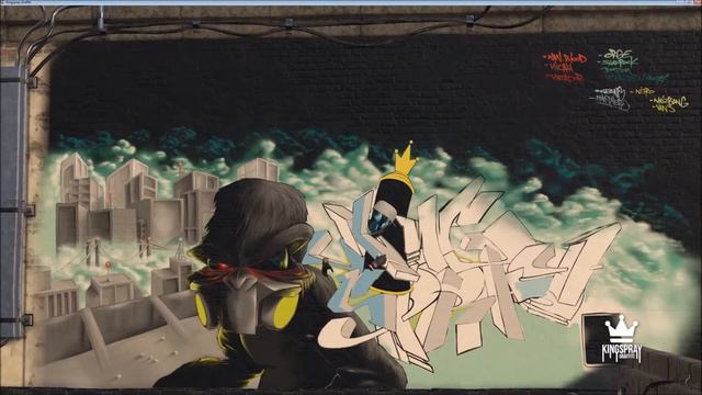 Kingspray Graffiti - Rooftop Facebook piece смотреть онлайн