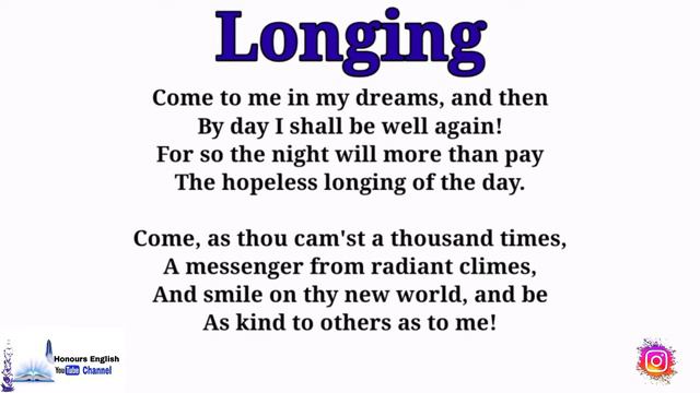 "Longing By Matthew Arnold" Line By Line Explanation in Hindi || English Literature || смотреть онлайн