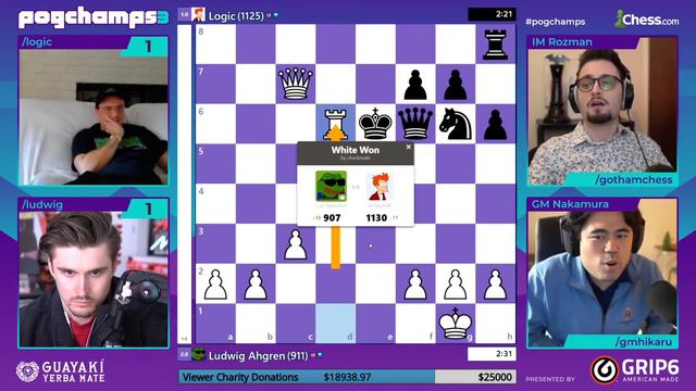 Ludwig wins against Logic in PogChamps 3 смотреть онлайн