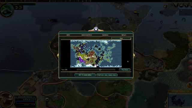 Civilization 5: 8 civ Tectonics medium world map, as Lincoln of America. смотреть онлайн