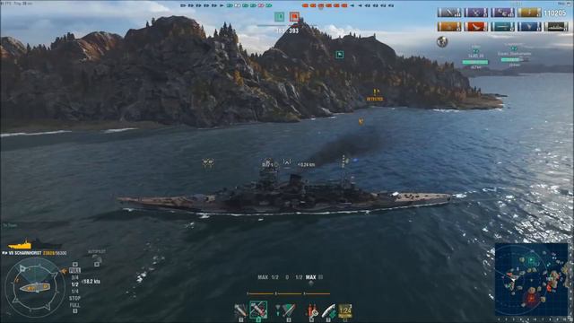 World of Warships: Scharnhorst dreadnought How am I still alive 172k damage battle смотреть онлайн