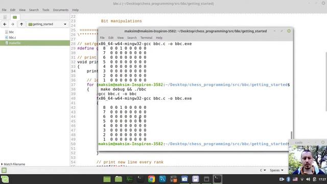 2-Bitboard CHESS ENGINE in C creating comfortable conditions for development смотреть онлайн