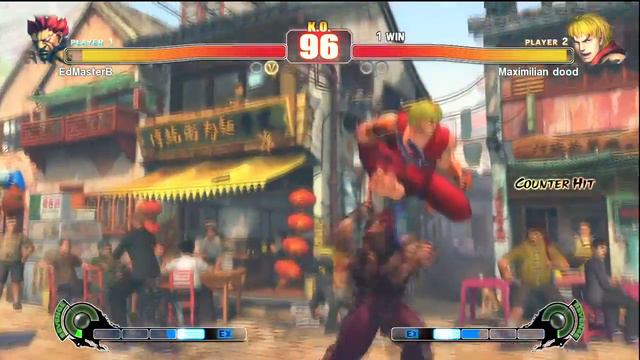 Street Fighter 4: Maximilian(Ken) vs Ed Ma(Akuma)PT1 смотреть онлайн