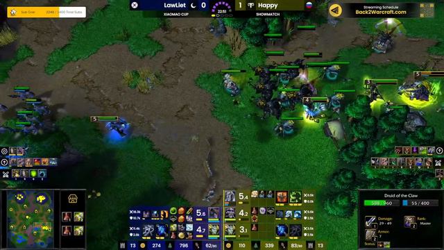 WC3 - [UD] Happy Vs LawLiet [NE] - Bo3 Showmatch - Xiaomao Cup #4