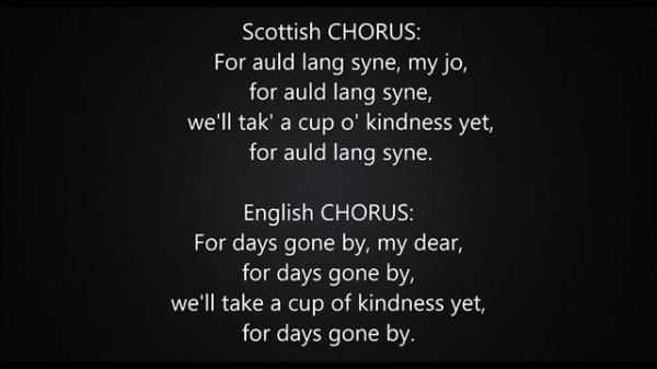 Auld Lang Syne - Original Scottish with English Translation