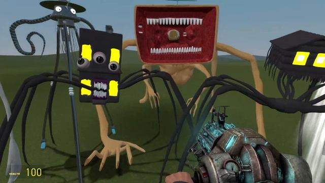 Monster Battle: House Head,Bus Eater,Tripod Monster,Train Eater in Garry's Mod смотреть онлайн