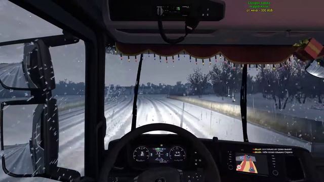 Euro truck simulator 2, "Печаль" "Прем по хардкору, Зима, БЕЗ навигатора, на SCANIA 2017" смотреть онлайн