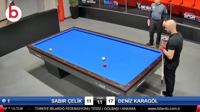 SABIR ÇELİK vs DENİZ KARAGÖL | 3 BANT BİLARDO ŞAMPİYONASI 1.ETAP 15.TUR - billar 2022 смотреть онлайн