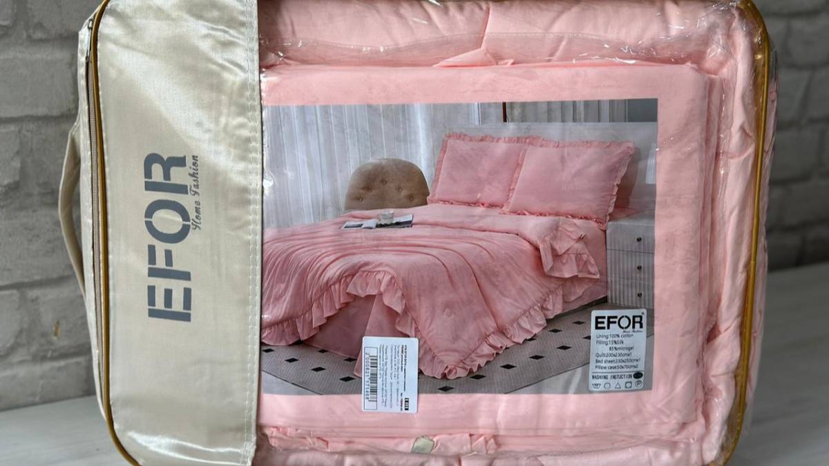 Комплект постельного белья из сатина с отделкой рюшами размер Евро смотреть онлайн