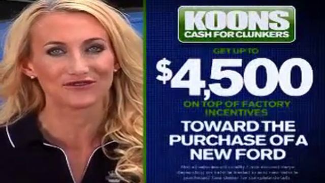 Koons Sterling Ford New Car Cash For Clunkers TV Commercial смотреть онлайн