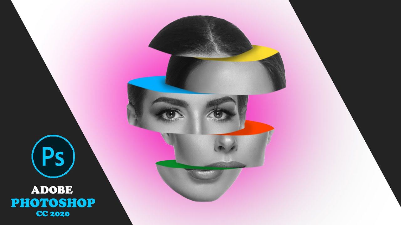 Adobe Photoshop / Sliced Head Effect / Создание объемного объекта смотреть онлайн