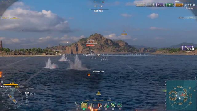 KM Preussen battleship vs. KM Grober Kurfurst battleship Tier X brawl смотреть онлайн