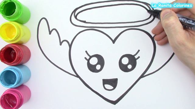 Como dibujar un CORAZÓN CON ALAS KAWAII - Dibujos faciles para dibujar - Dibujar kawaii facil смотреть онлайн