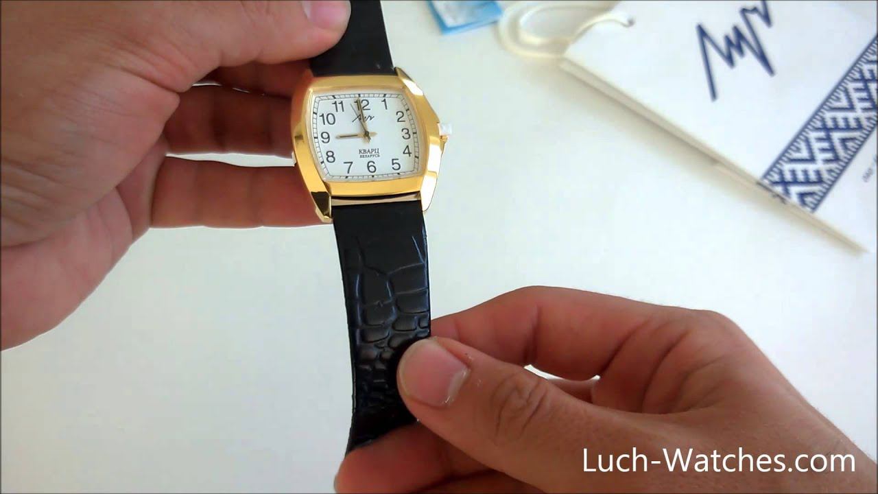 Обзор мужских часов Луч 33578724 с золотым покрытием смотреть онлайн