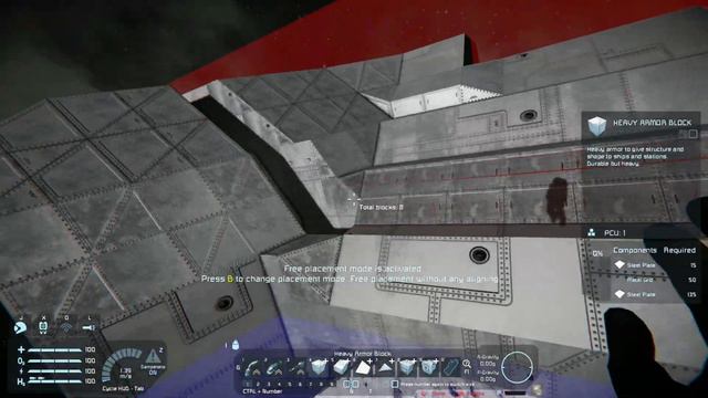 Space Engineers - Ship Building Timelapse - Outer hull of the Anubis, How to Build from Nothing! смотреть онлайн