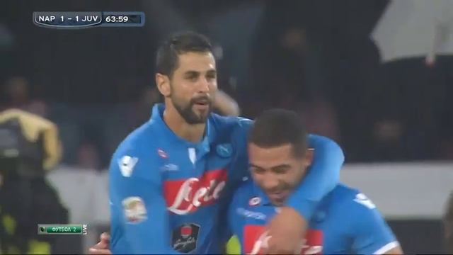 Наполи - Ювентус, гол Бритоса / Napoli vs Juventus, Miguel Britos 1-1 11.01.2015 смотреть онлайн