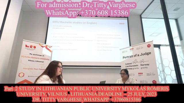 PART 2 - STUDY IN MYKOLAS ROMERIS UNIVERSITY- LITHUANIAN PUBLIC UNIVERSITY -DEADLINE 25 JULY, 2023 смотреть онлайн