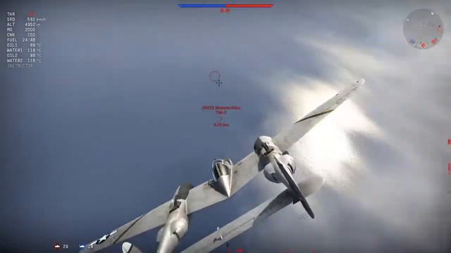 War Thunder - P38 escort defender - Recked a Yak 3P! смотреть онлайн