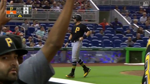 PIT@MIA: Harrison drives in a run with an infield hit смотреть онлайн
