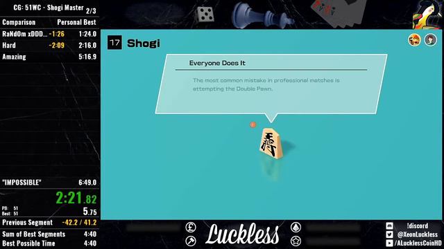 Clubhouse Games: 51 WwC - Shogi Master in 4m 47s (FWR) смотреть онлайн