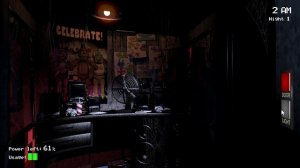 Играю в очень страшную игру Five Night at Freddy's 1-ая ночь.