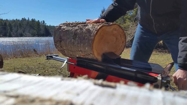 Harbor Freight 5 ton electric log splitter and kindling maker смотреть онлайн