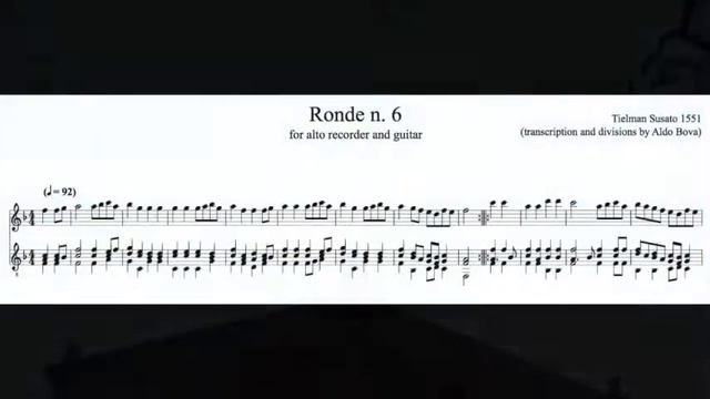 T. Susato - 1551 - Ronde n. 6 - for recorder and guitar смотреть онлайн