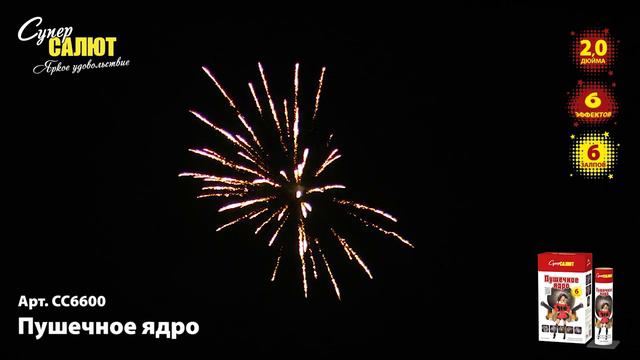 Фестивальный шар "Пушечное ядро" 2.4"х6, арт. СС6600
Салютыч смотреть онлайн