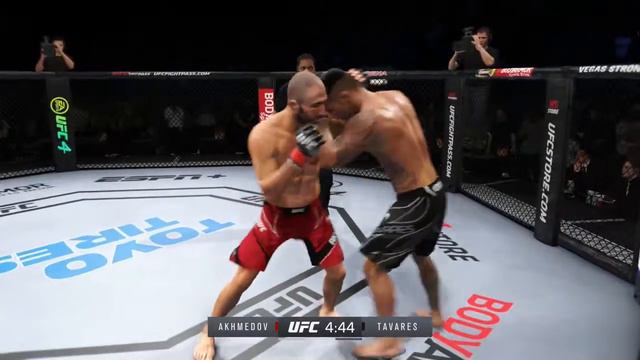 Omari Akhmedov vs Brad Tavares Full Fight - UFC 4 Simulation смотреть онлайн