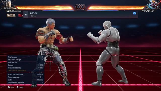 Bryan Fury Move List - TEKKEN 8 (Release Version)