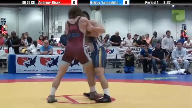 Greco GR 75 KG - Andrew Bisek vs. Bobby Yamashita смотреть онлайн
