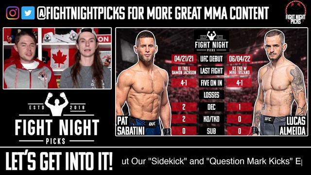 UFC Fight Night: Pat Sabatini Vs. Lucas Almeida Preview & Prediction