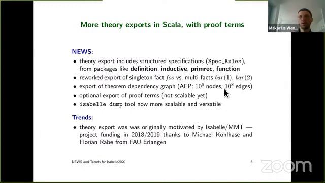 Makarius Wenzel: Isabelle NEWS and trends in 2020 (Isabelle 2020) смотреть онлайн