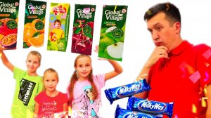 Настя Матвей Полина и Челлендж угадывать вкус сока