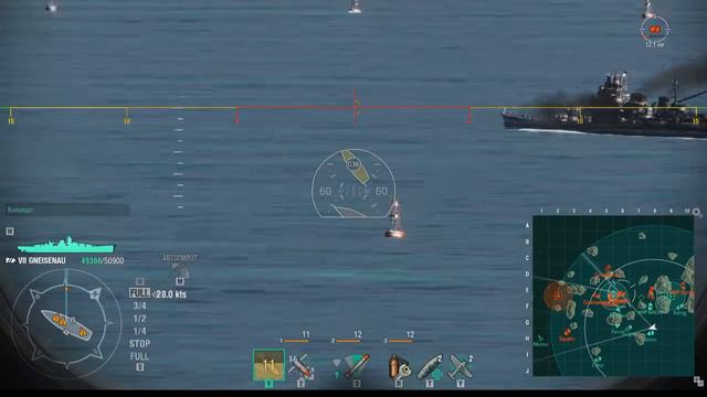 World of Warships - Gneisenau gameplay смотреть онлайн