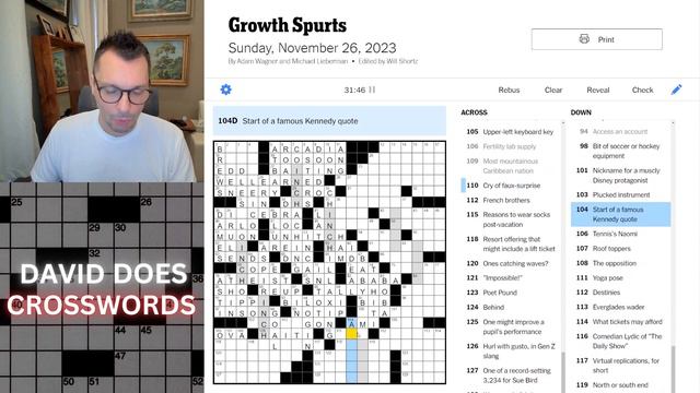 Growth Spurts ~ Sunday New York Times Crossword puzzle. смотреть онлайн