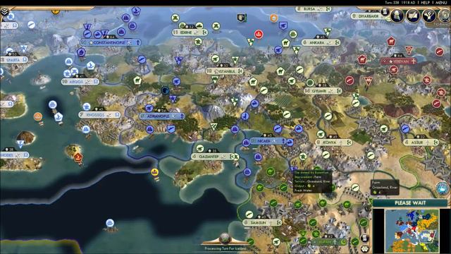CIV 5 40+ CIV AI ONLY TSL EUROPE BATTLE W/Health and Plagues Mod #13 смотреть онлайн