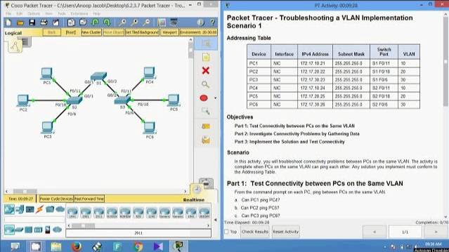 6.2.3.7 Packet Tracer - Troubleshooting a VLAN Implementation Scenario 1 смотреть онлайн