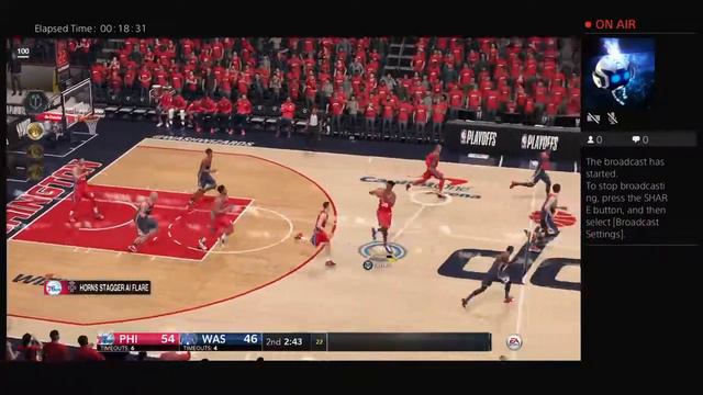 MyNBA Live 18 Career Broadcast Eastern Finals 76ers vs Wizards смотреть онлайн
