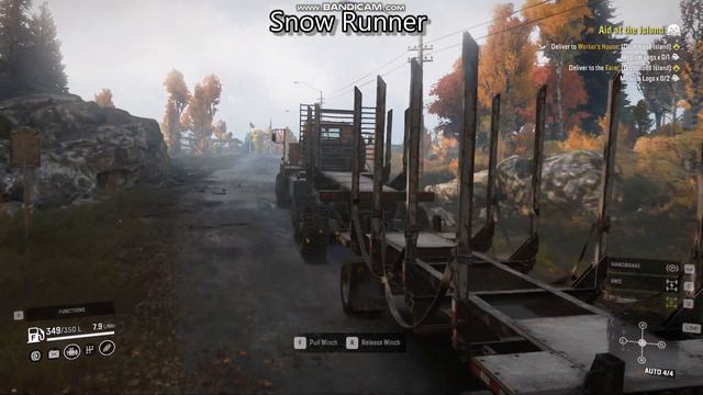 Powerful Pacific P12 truck pulling two trailers. SnowRunner смотреть онлайн