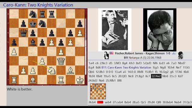 Robert James Fischer vs Shimon Kagan, Netanya 1968 смотреть онлайн
