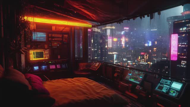 Blade Runner Outpost Cyberpunk Ambience Calming Music & Rain for Deep Focus & Sleep смотреть онлайн