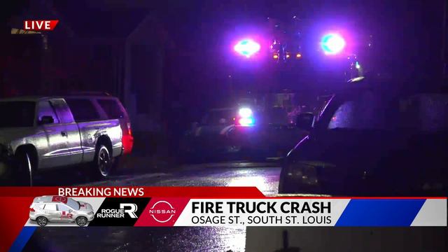 Fire truck crashes into parked car in south St. Louis смотреть онлайн