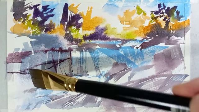 Карелия, лесной ручей, быстрая акварель смотреть онлайн