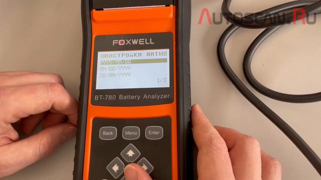 FOXWELL BT780: Видеоинструкция по настройке времени и даты для печати на чеке Тестера аккумуляторов смотреть онлайн