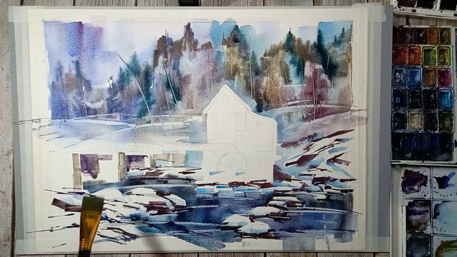 Watercolour Babcock is a West Virginia State Park смотреть онлайн