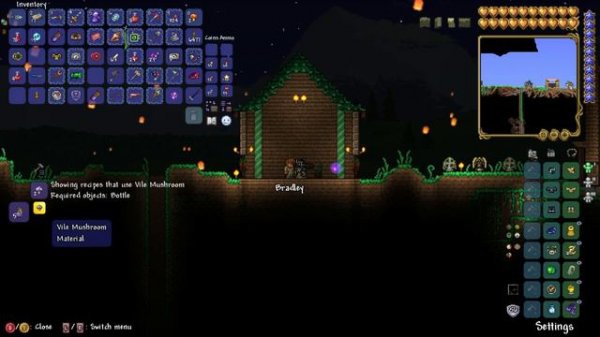terraria vile mushroom explained, terraria guide ep 57.