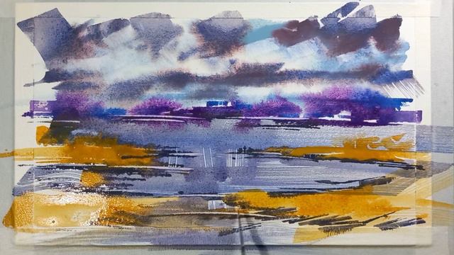 Валдайские берега, осень. Быстрая акварель смотреть онлайн